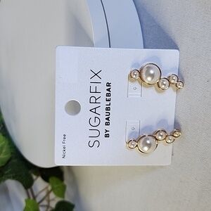 Sugarfix By Baublebar Gold with Pearls Ear Climber Earrings